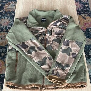 The North Face Olive and Camouflage Fleece Jacket